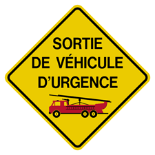 CT-040, panneau,indication,danger, sortie de véhicule d'urgence